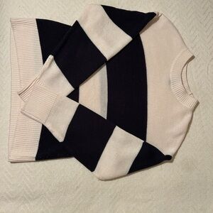 Divided Black and Cream Striped Sweater